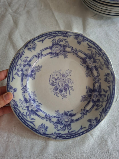 Lot de 8 assiettes à dessert en faïence de Sarreguemines – Modèle Cérès