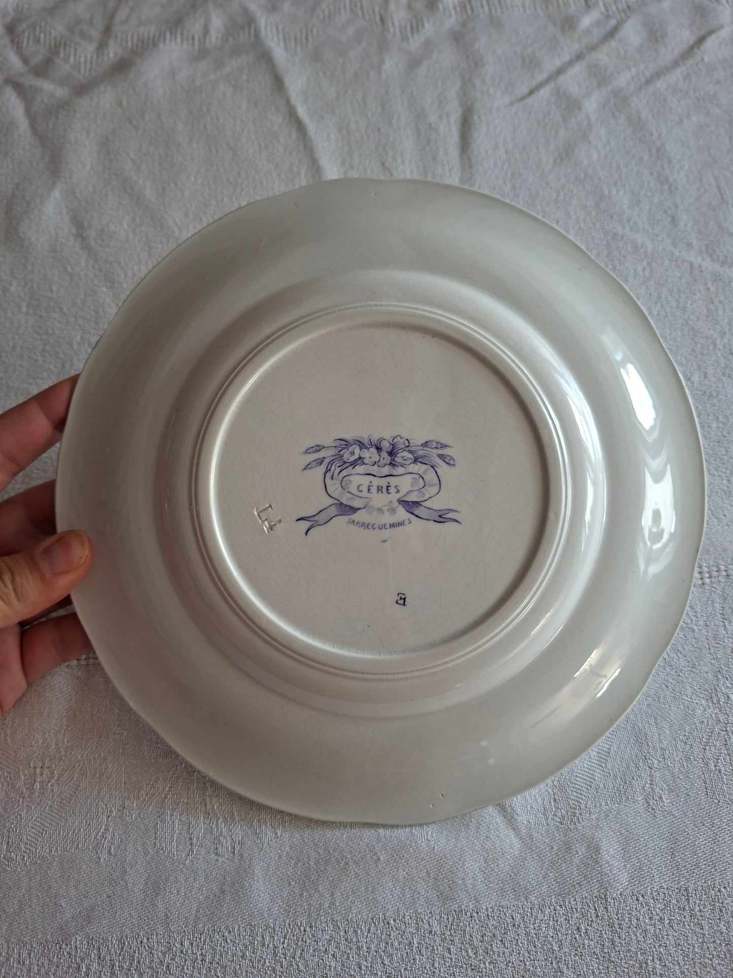 Lot de 6 assiettes à dessert n°3 en faïence de Sarreguemines – Modèle Cérès