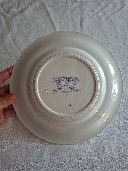 Lot de 6 assiettes à dessert n°3 en faïence de Sarreguemines – Modèle Cérès