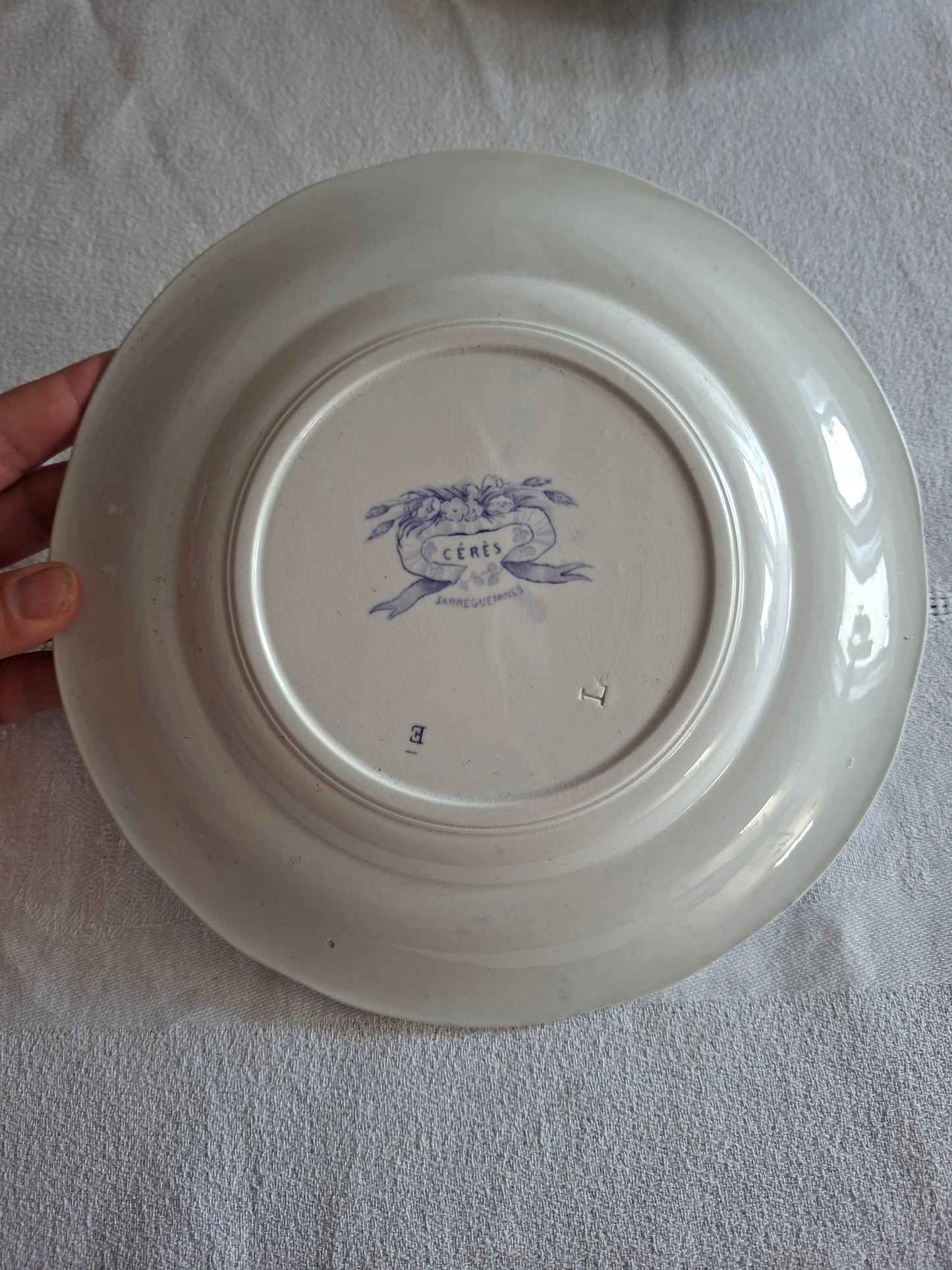 Lot de 6 assiettes à dessert n°3 en faïence de Sarreguemines – Modèle Cérès