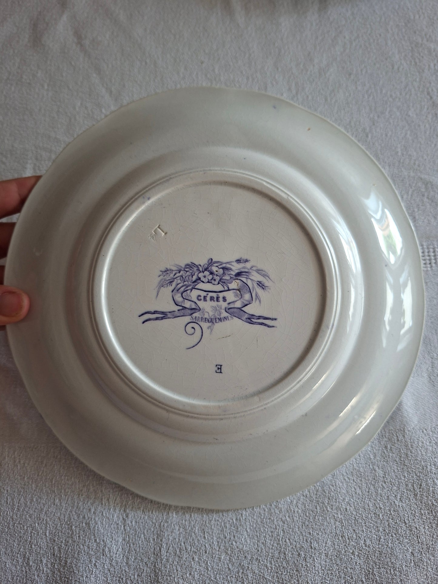 Lot de 6 assiettes à dessert n°3 en faïence de Sarreguemines – Modèle Cérès