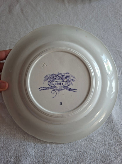 Lot de 6 assiettes à dessert n°3 en faïence de Sarreguemines – Modèle Cérès