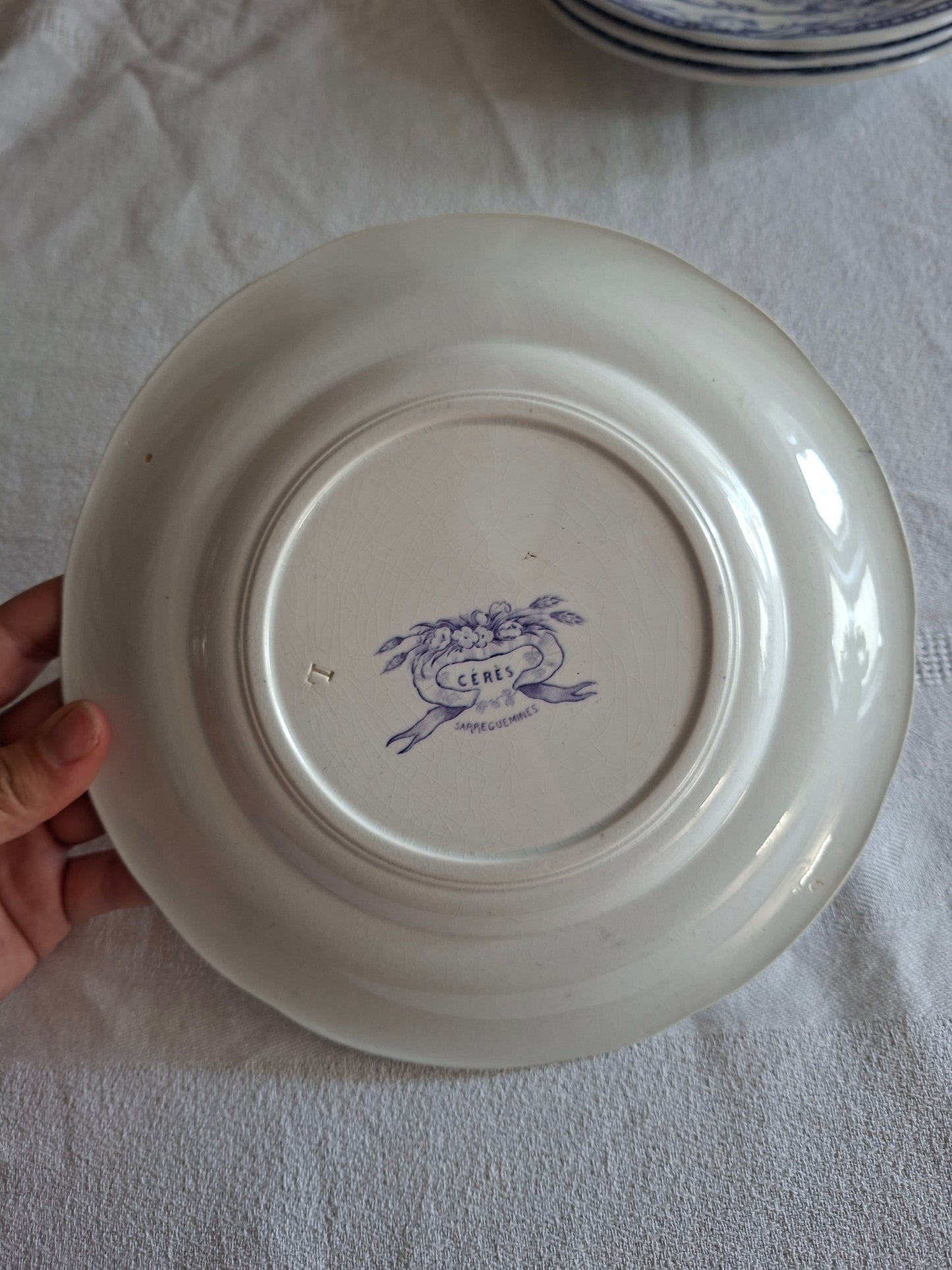 Lot de 6 assiettes à dessert n°3 en faïence de Sarreguemines – Modèle Cérès