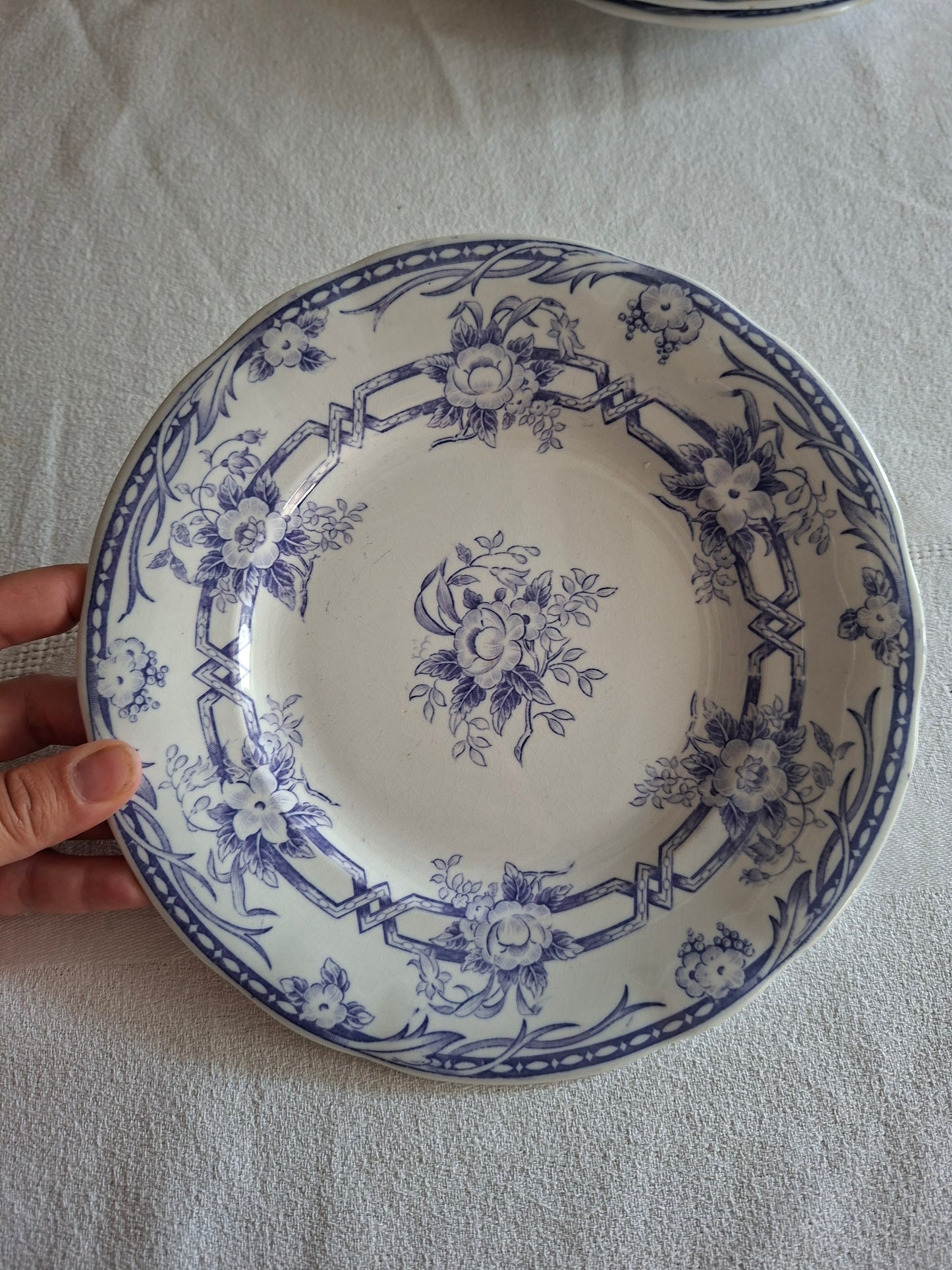 Lot de 6 assiettes à dessert n°3 en faïence de Sarreguemines – Modèle Cérès