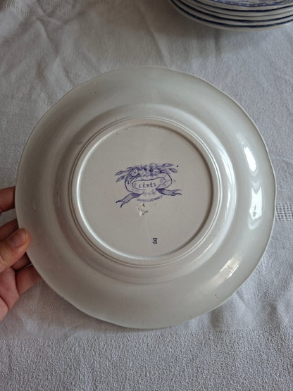 Lot de 6 assiettes à dessert n°3 en faïence de Sarreguemines – Modèle Cérès