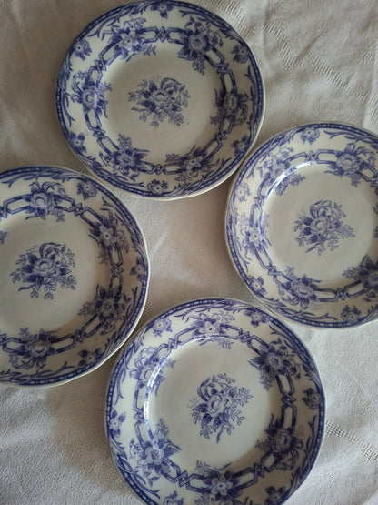 Lot de 4 assiettes à dessert en faïence de Sarreguemines – Modèle Cérès