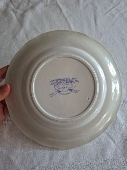 Lot de 4 assiettes à dessert en faïence de Sarreguemines – Modèle Cérès