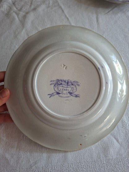 Lot de 4 assiettes à dessert en faïence de Sarreguemines – Modèle Cérès