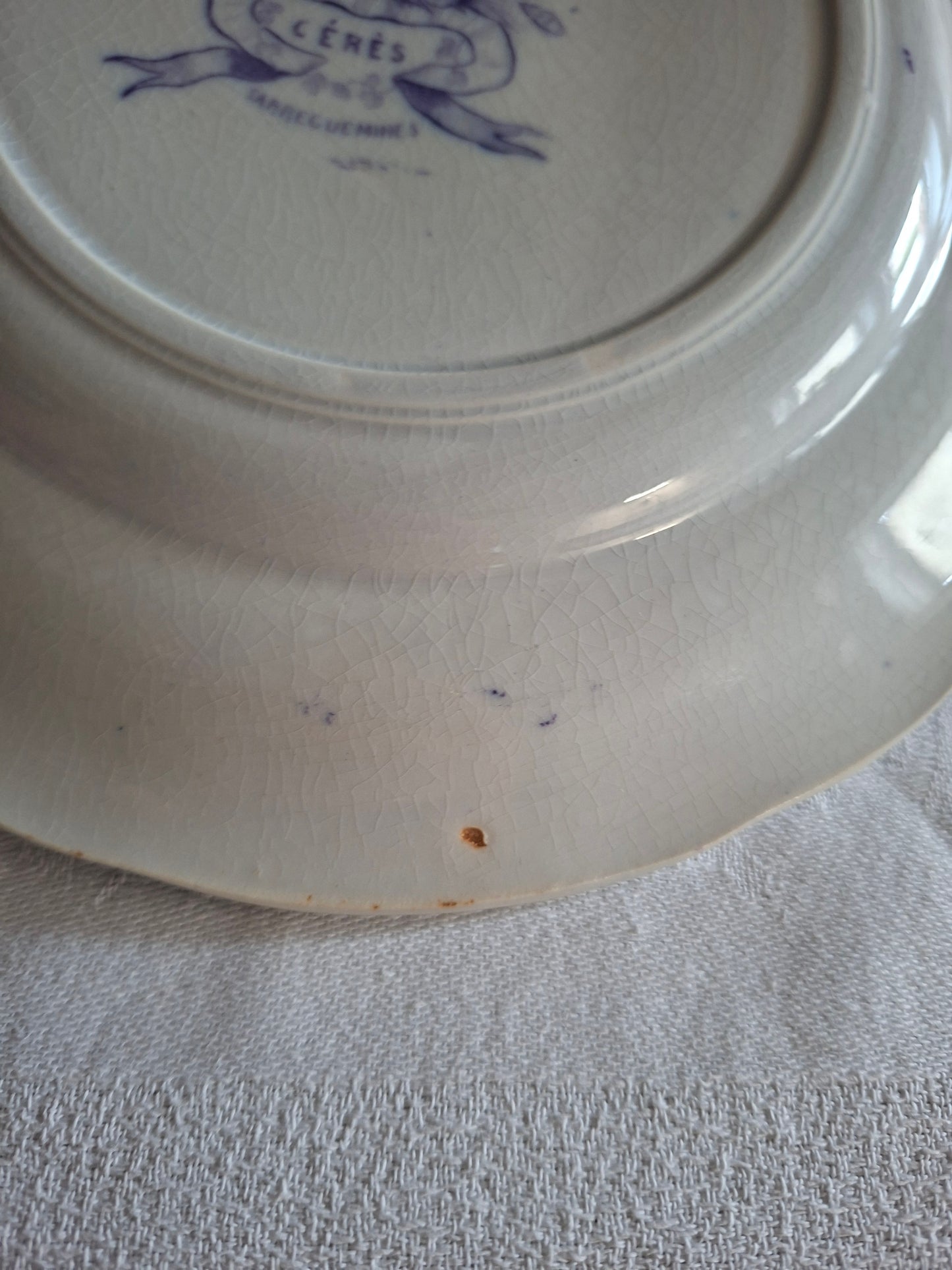 Lot de 4 assiettes à dessert en faïence de Sarreguemines – Modèle Cérès
