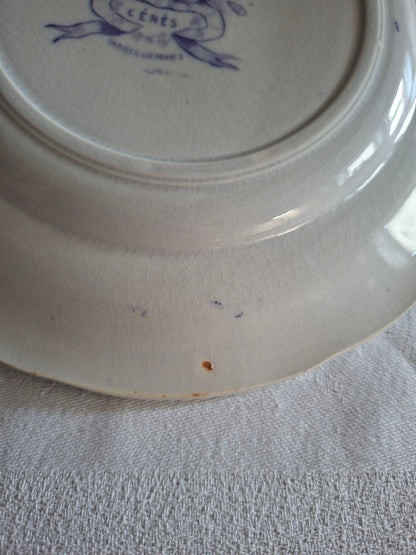 Lot de 4 assiettes à dessert en faïence de Sarreguemines – Modèle Cérès