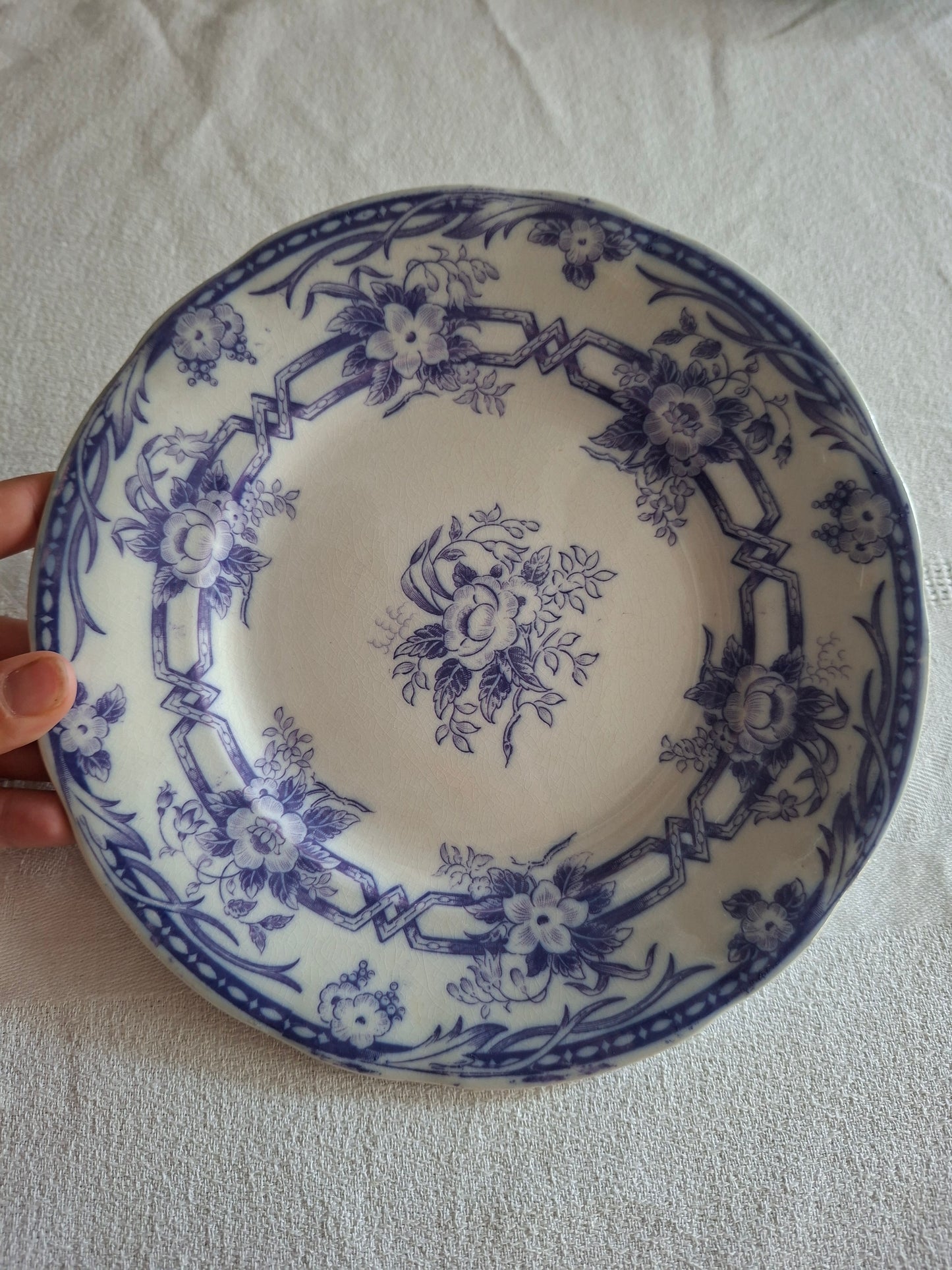 Lot de 4 assiettes à dessert en faïence de Sarreguemines – Modèle Cérès
