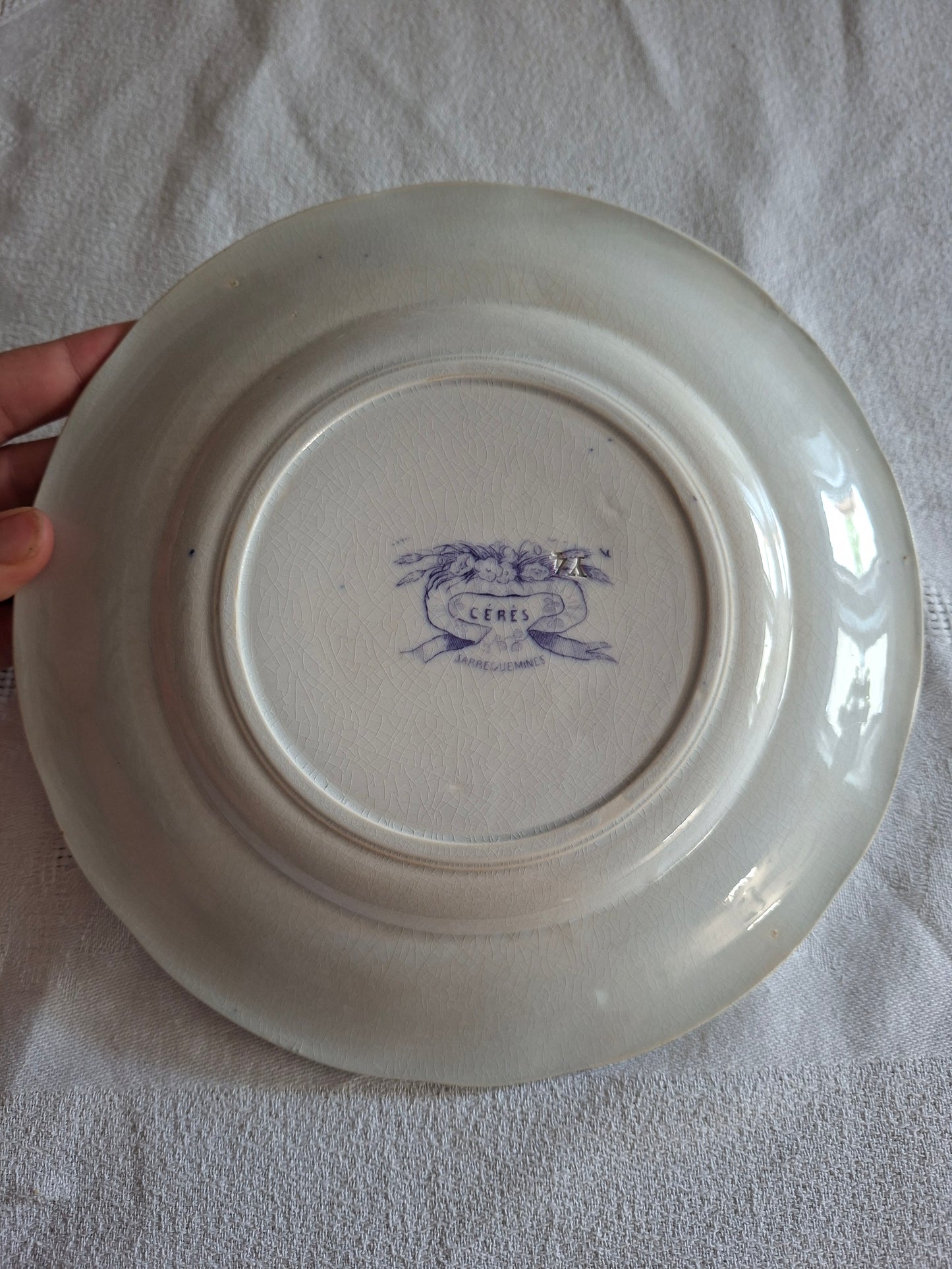 Lot de 4 assiettes à dessert en faïence de Sarreguemines – Modèle Cérès