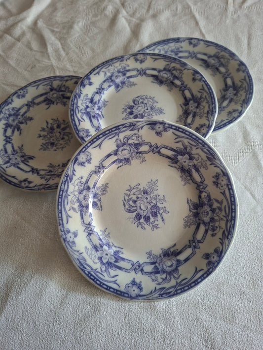 Lot de 4 assiettes à dessert n°2 en faïence de Sarreguemines – Modèle Cérès