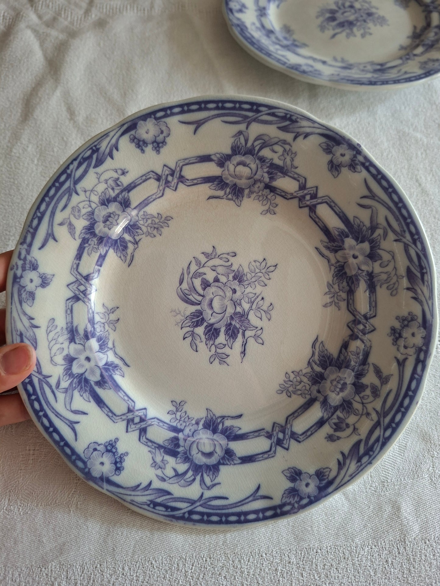 Lot de 4 assiettes à dessert n°2 en faïence de Sarreguemines – Modèle Cérès