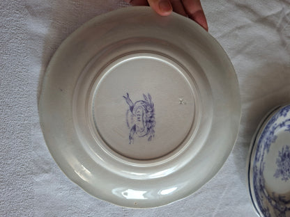 Lot de 4 assiettes à dessert n°2 en faïence de Sarreguemines – Modèle Cérès
