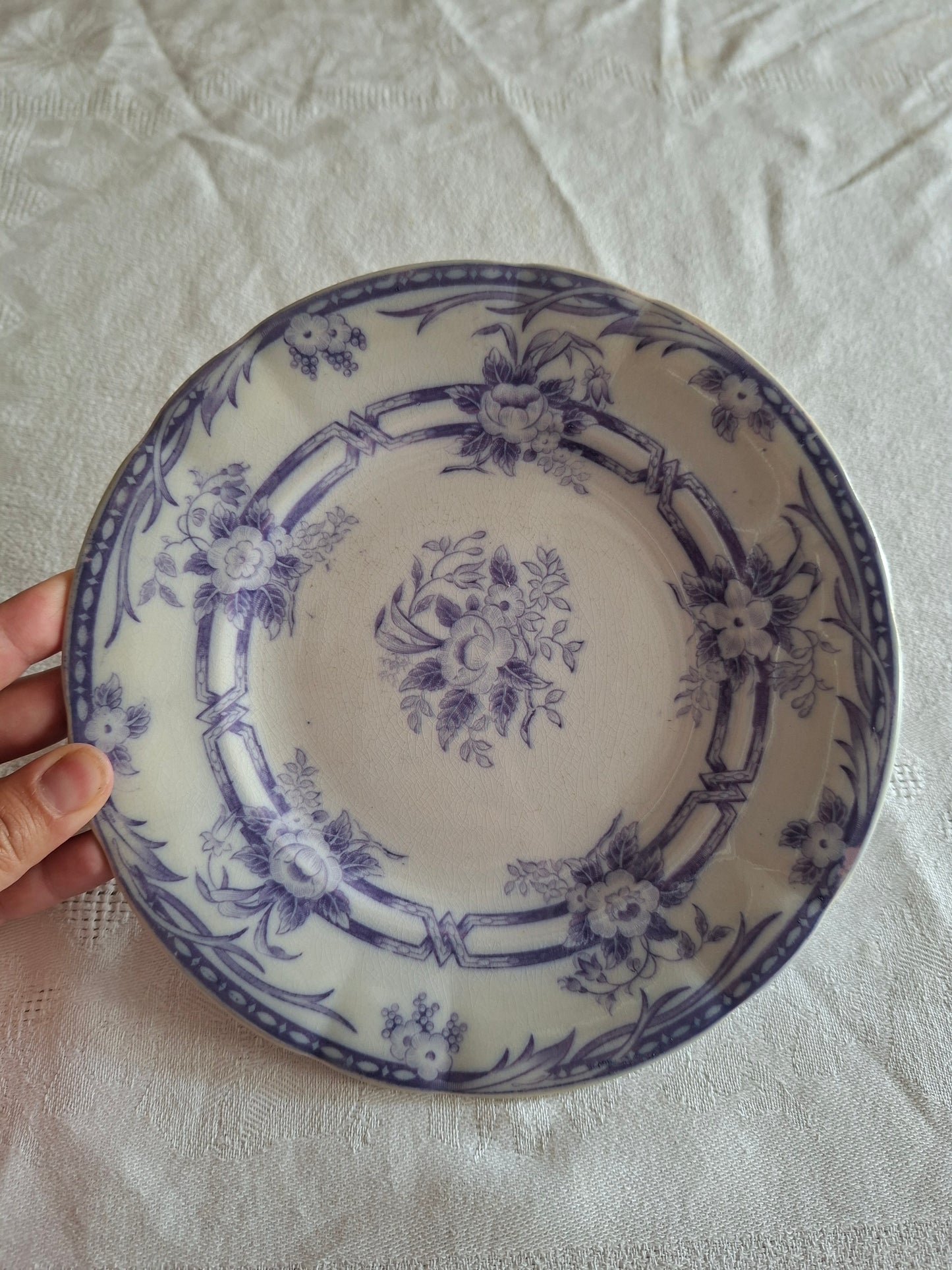 Lot de 8 petites assiettes à dessert en faïence de Sarreguemines – Modèle Cérès