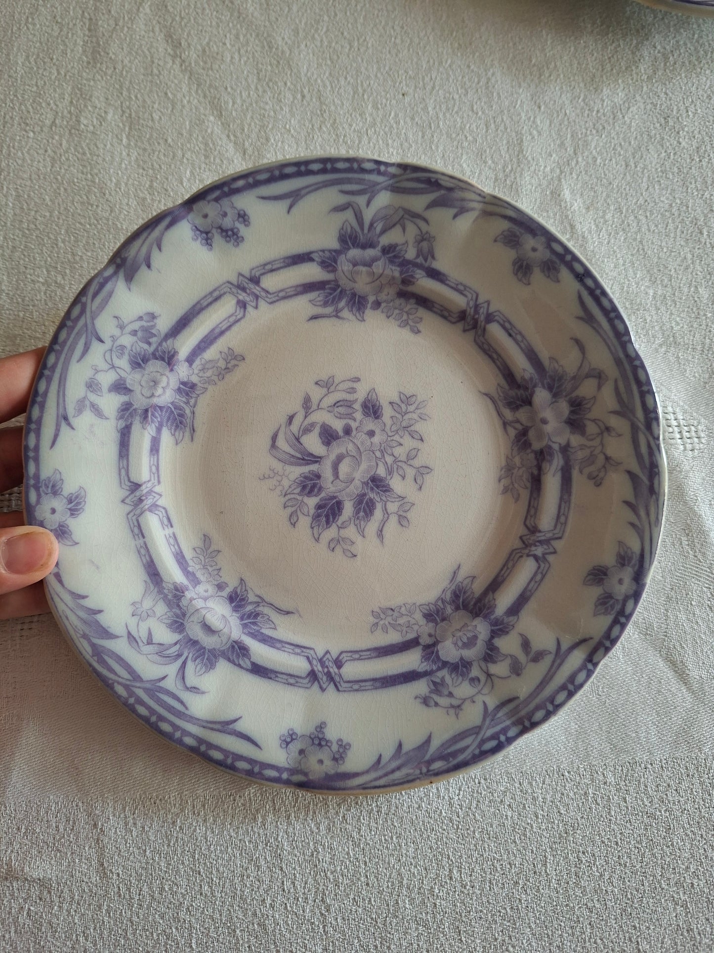 Lot de 8 petites assiettes à dessert en faïence de Sarreguemines – Modèle Cérès