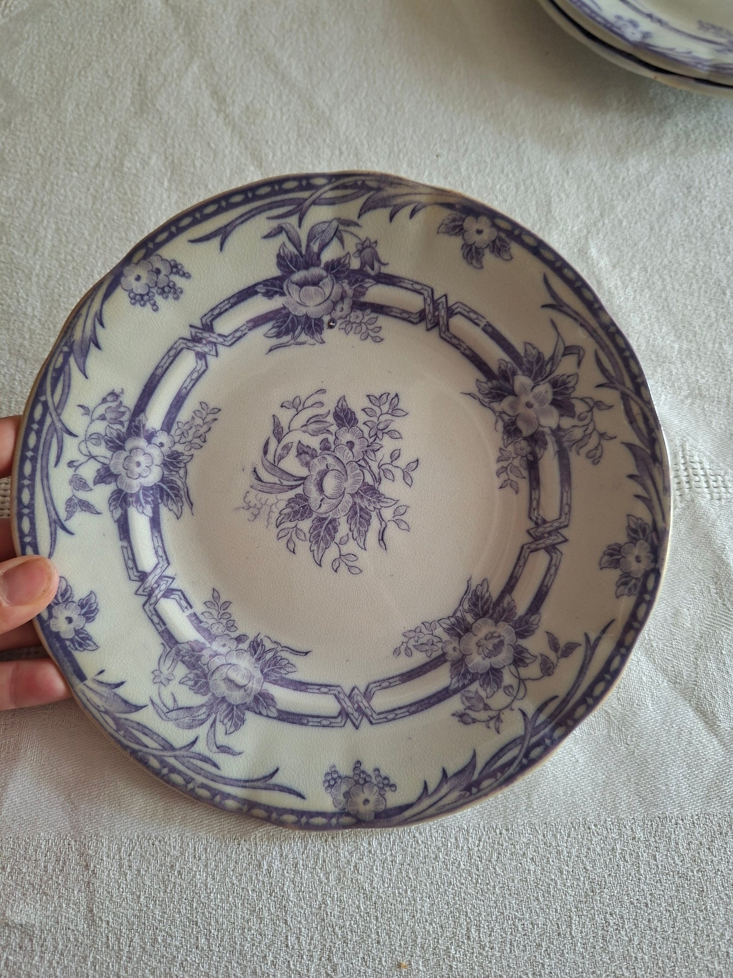 Lot de 8 petites assiettes à dessert en faïence de Sarreguemines – Modèle Cérès
