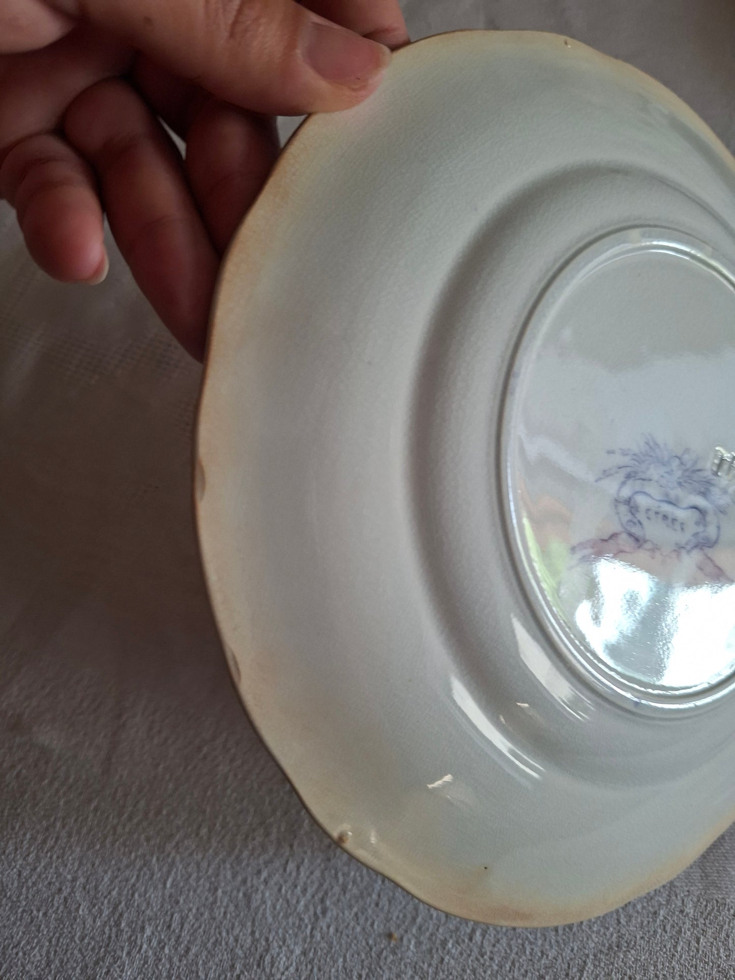 Lot de 8 petites assiettes à dessert en faïence de Sarreguemines – Modèle Cérès