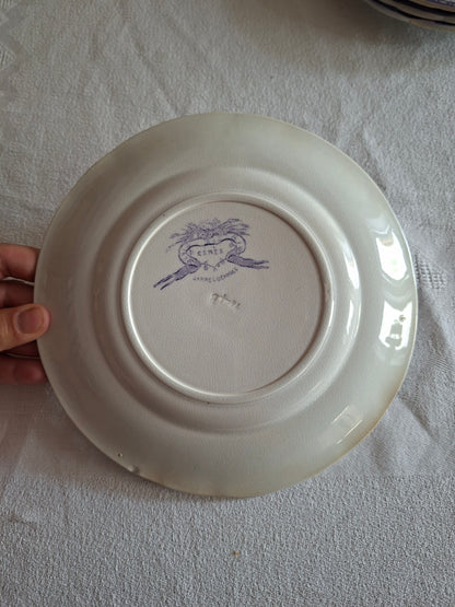 Lot de 8 petites assiettes à dessert en faïence de Sarreguemines – Modèle Cérès