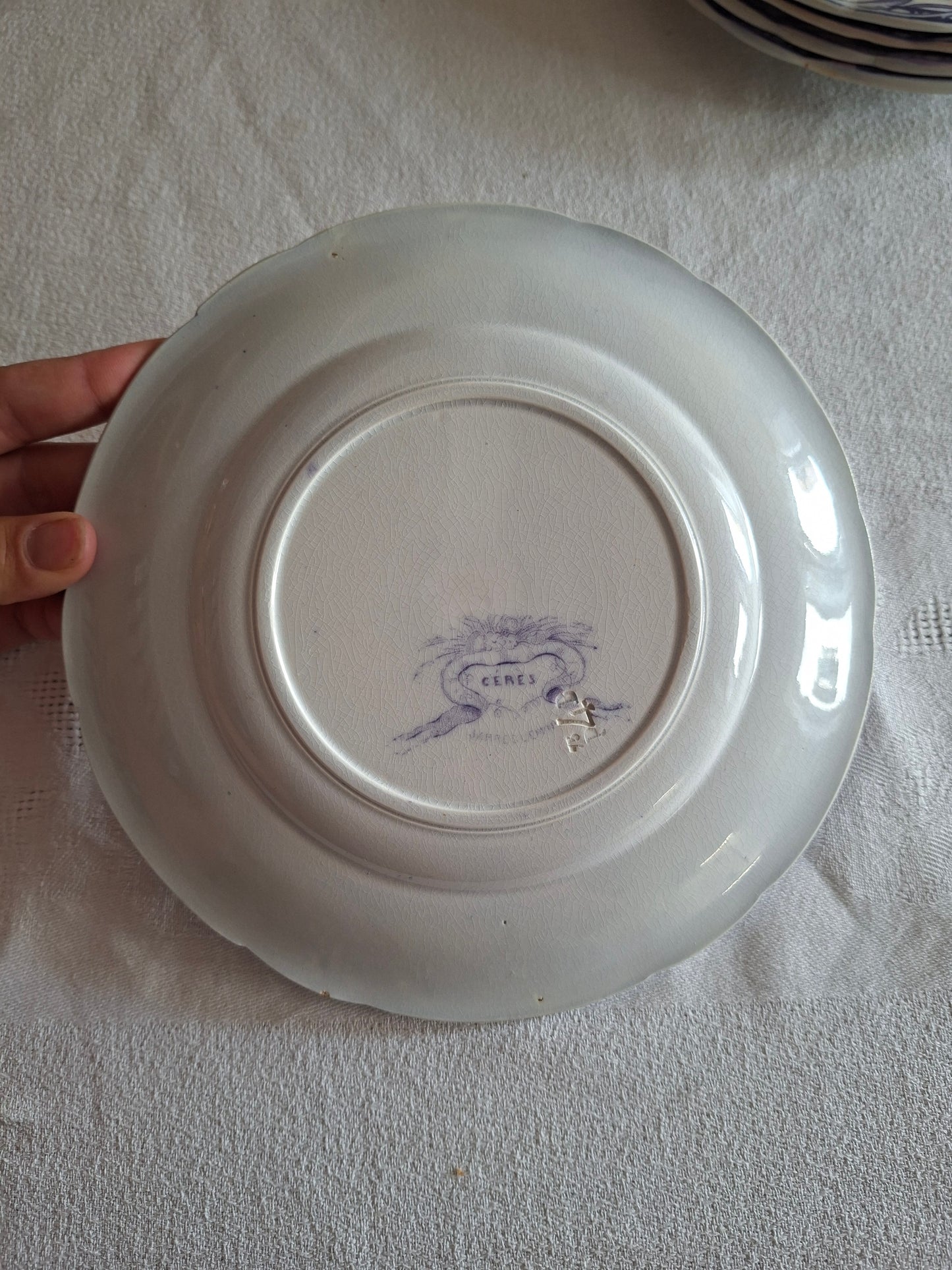 Lot de 8 petites assiettes à dessert en faïence de Sarreguemines – Modèle Cérès