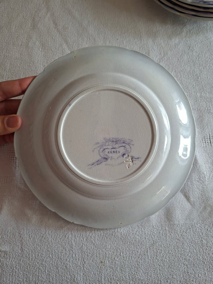 Lot de 8 petites assiettes à dessert en faïence de Sarreguemines – Modèle Cérès