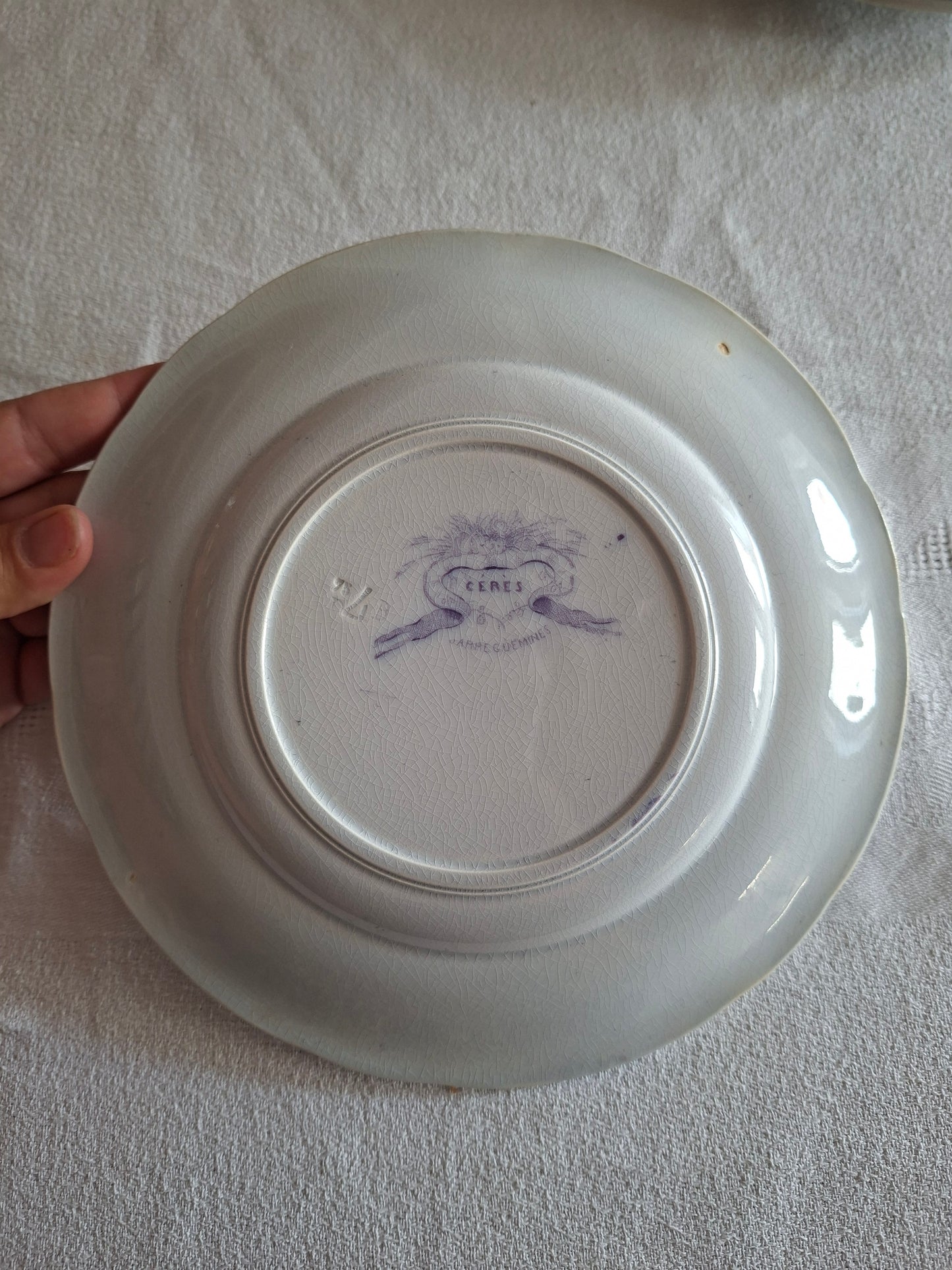 Lot de 8 petites assiettes à dessert en faïence de Sarreguemines – Modèle Cérès