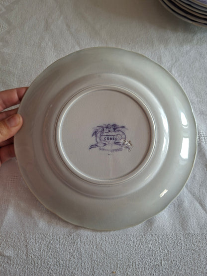 Lot de 8 petites assiettes à dessert en faïence de Sarreguemines – Modèle Cérès