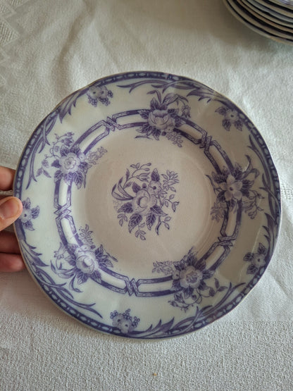 Lot de 8 petites assiettes à dessert en faïence de Sarreguemines – Modèle Cérès