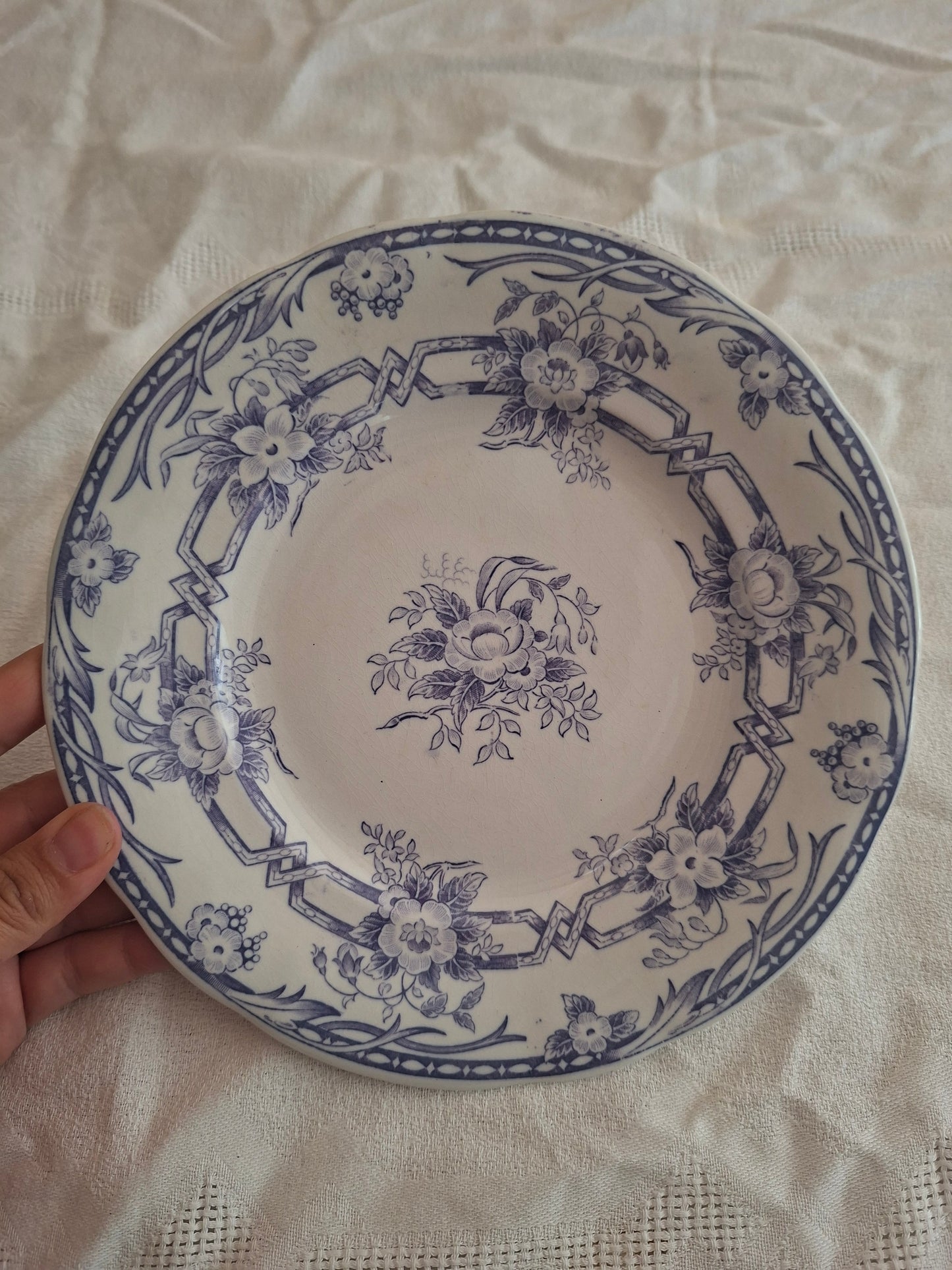 Lot de 6 assiettes à dessert n°3 en faïence de Sarreguemines – Modèle Cérès