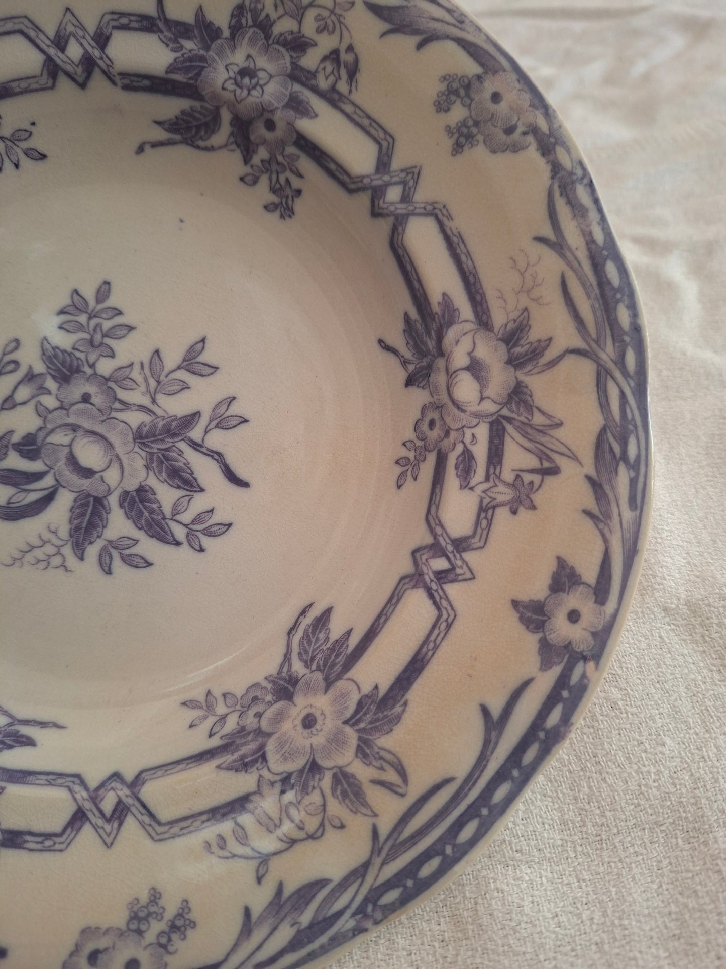 Lot de 6 assiettes creuses en faïence de Sarreguemines – Modèle Cérès