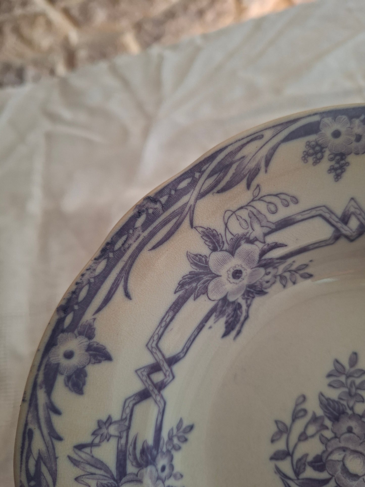 Lot de 6 assiettes creuses en faïence de Sarreguemines – Modèle Cérès