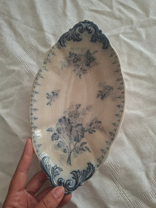 Ravier ancien Sarreguemines modèle Flore