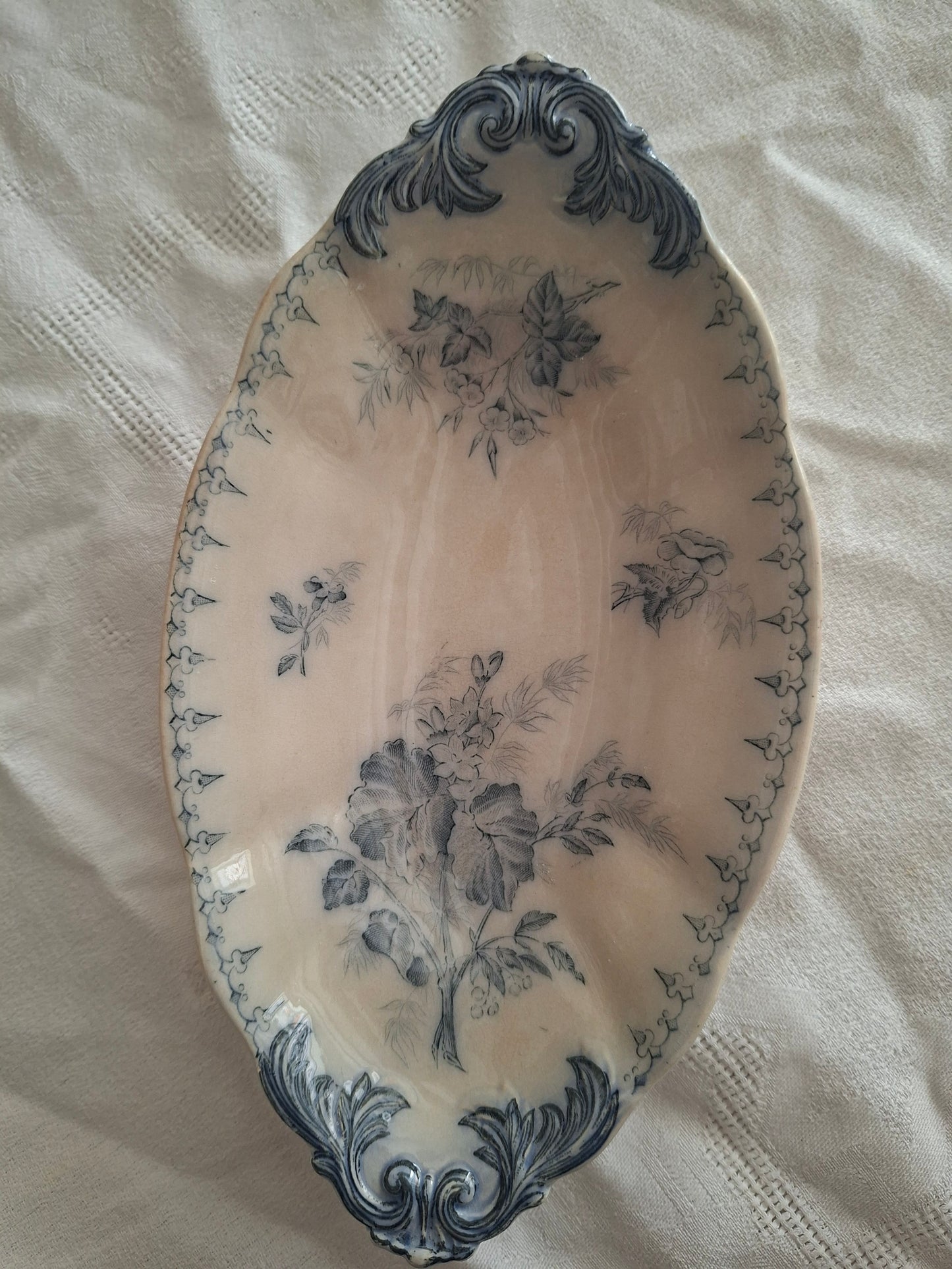 Ravier ancien Sarreguemines modèle Flore