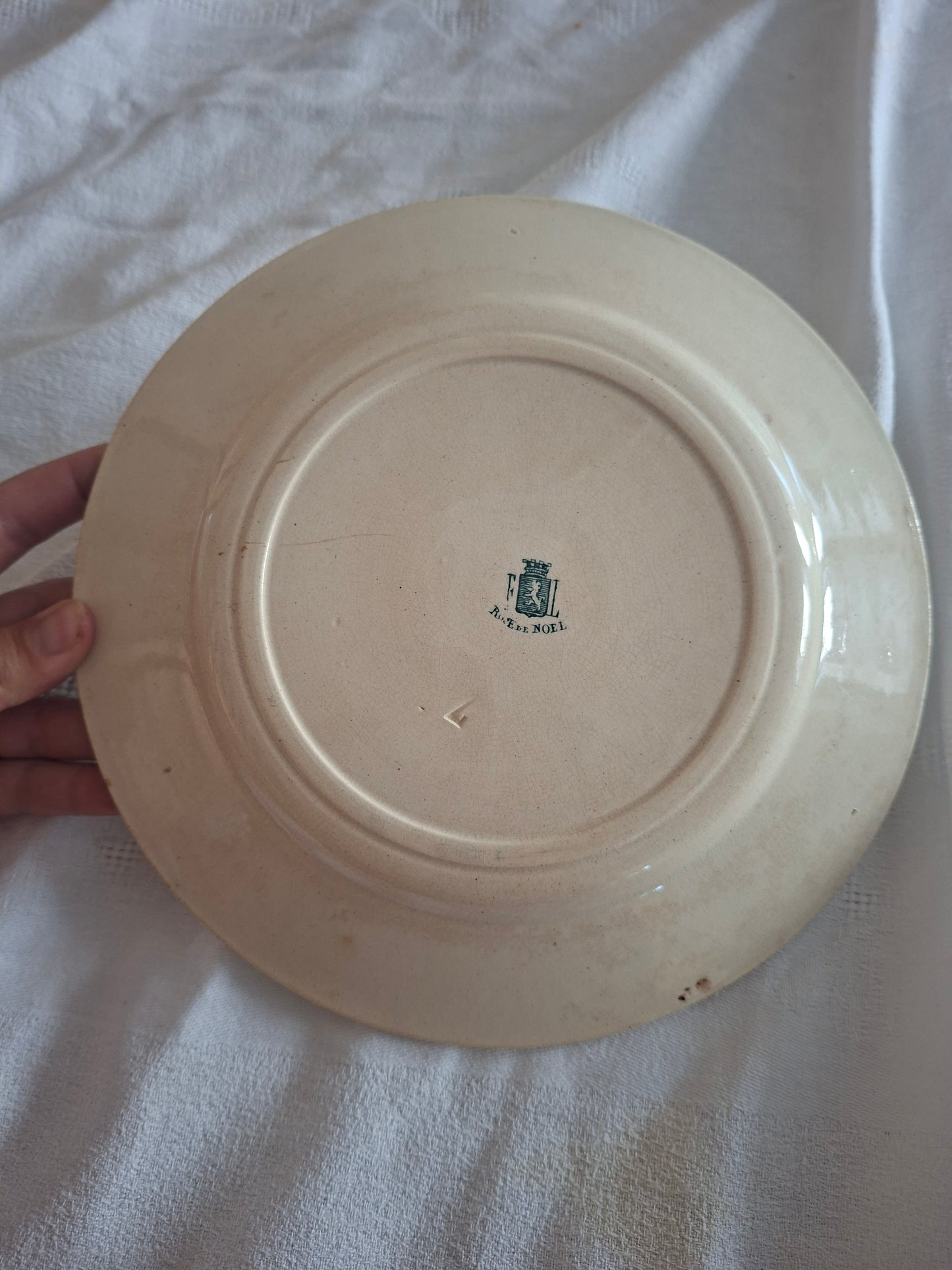Deux Assiette ancienne Rose de Noël en Terre de Fer