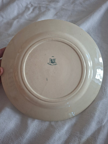 Deux Assiette ancienne Rose de Noël en Terre de Fer