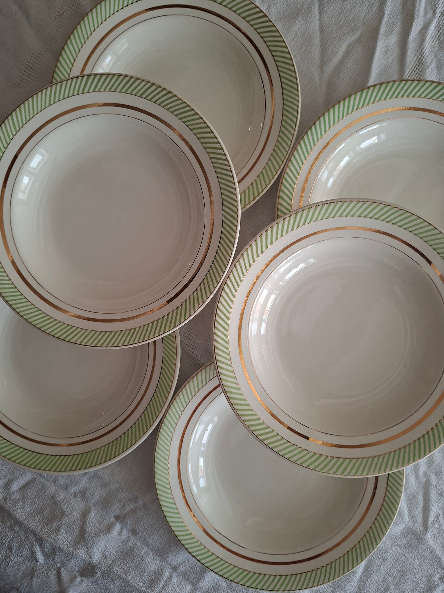 6 assiettes creuses anciennes Salins – modèle Arizona – Ø 23 cm