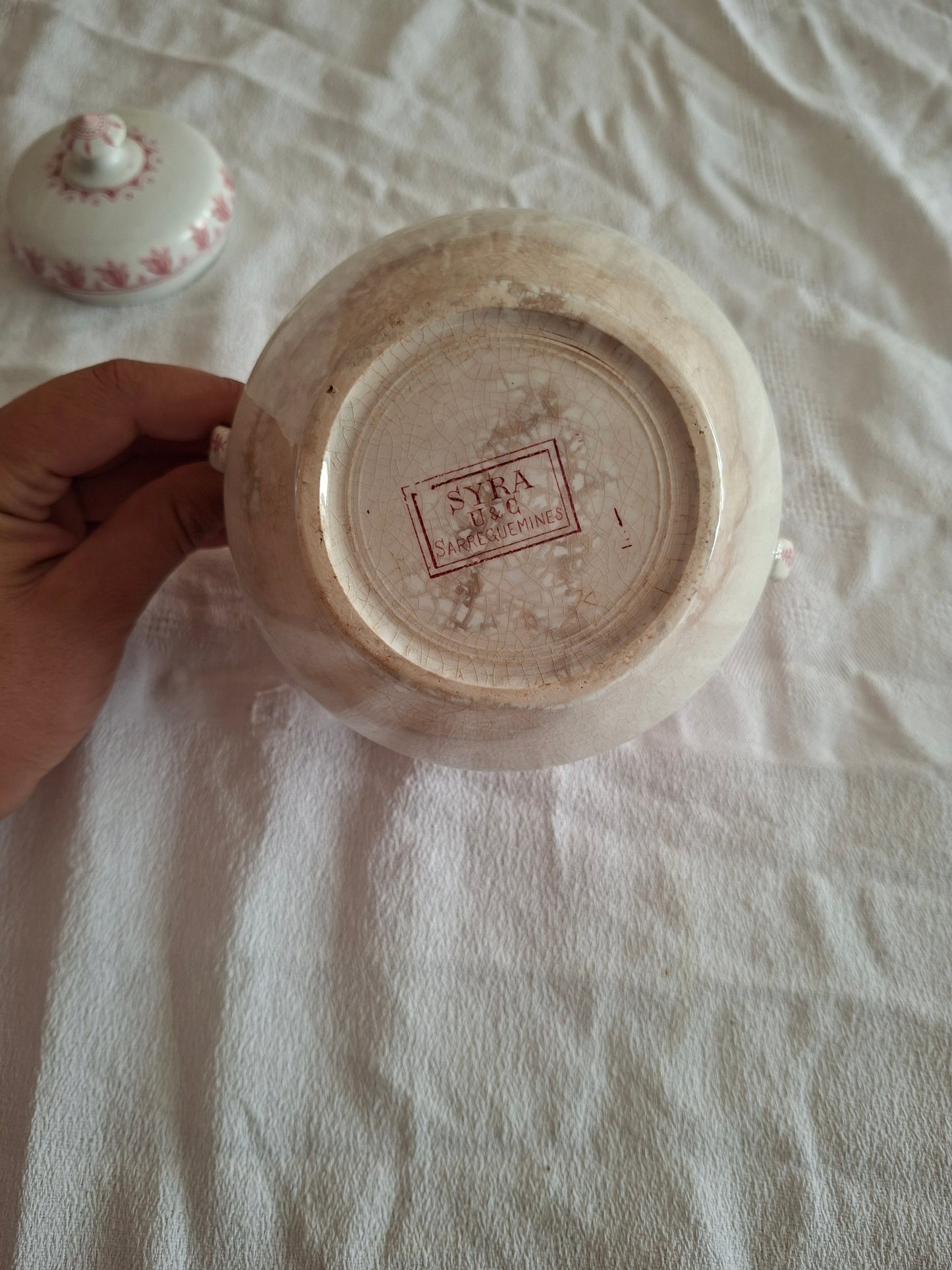 Rare Sucrier Sarreguemines – modèle Syra (2)