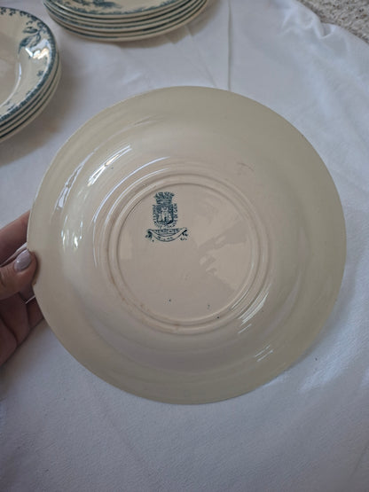 Lot de 6 assiettes creuses Gien, modèle « Milan »
