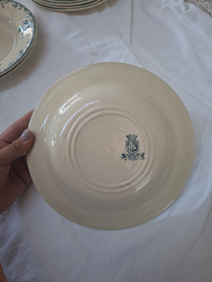 Lot de 6 assiettes creuses Gien, modèle « Milan »