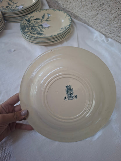 Lot de 6 assiettes creuses Gien, modèle « Milan »