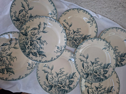 8 assiettes plates Gien modèle « Milan » en terre de fer,