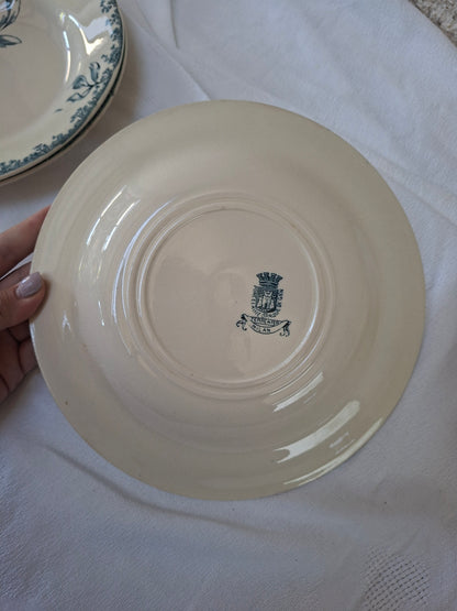 4 assiettes creuses Gien modèle « Milan » en terre de fer,
