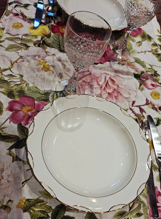 Chemin de Table en Lin Blanc 145x45 cm